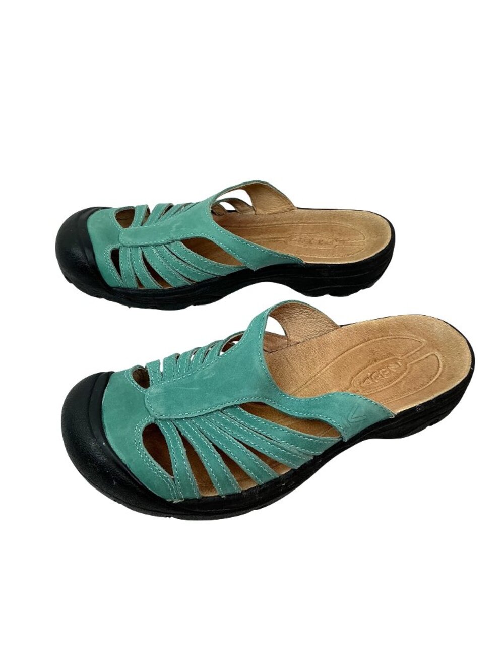 Keen Leather Slide Sandals Womens 8 Turquoise